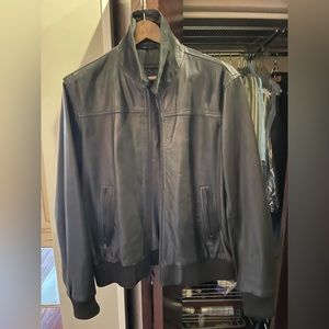 Men’s large John Varvatos leather bomber jacket